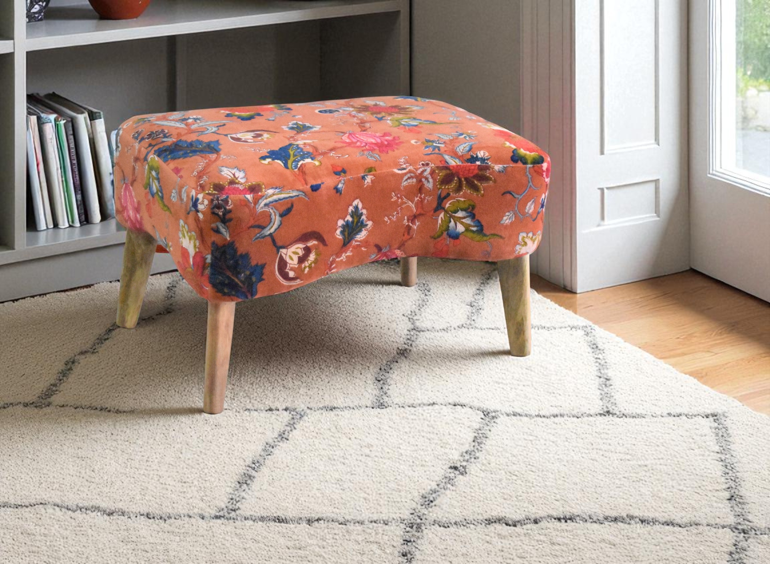 Rust Bloom Accent Stool