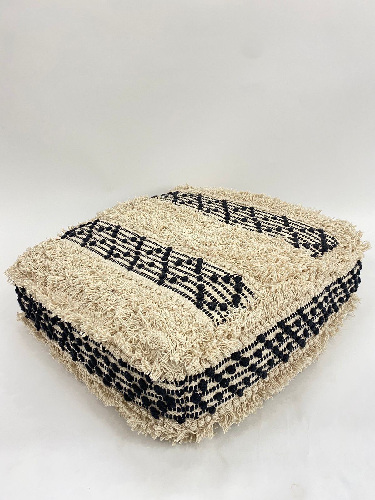 Monochrome Loom Pouf