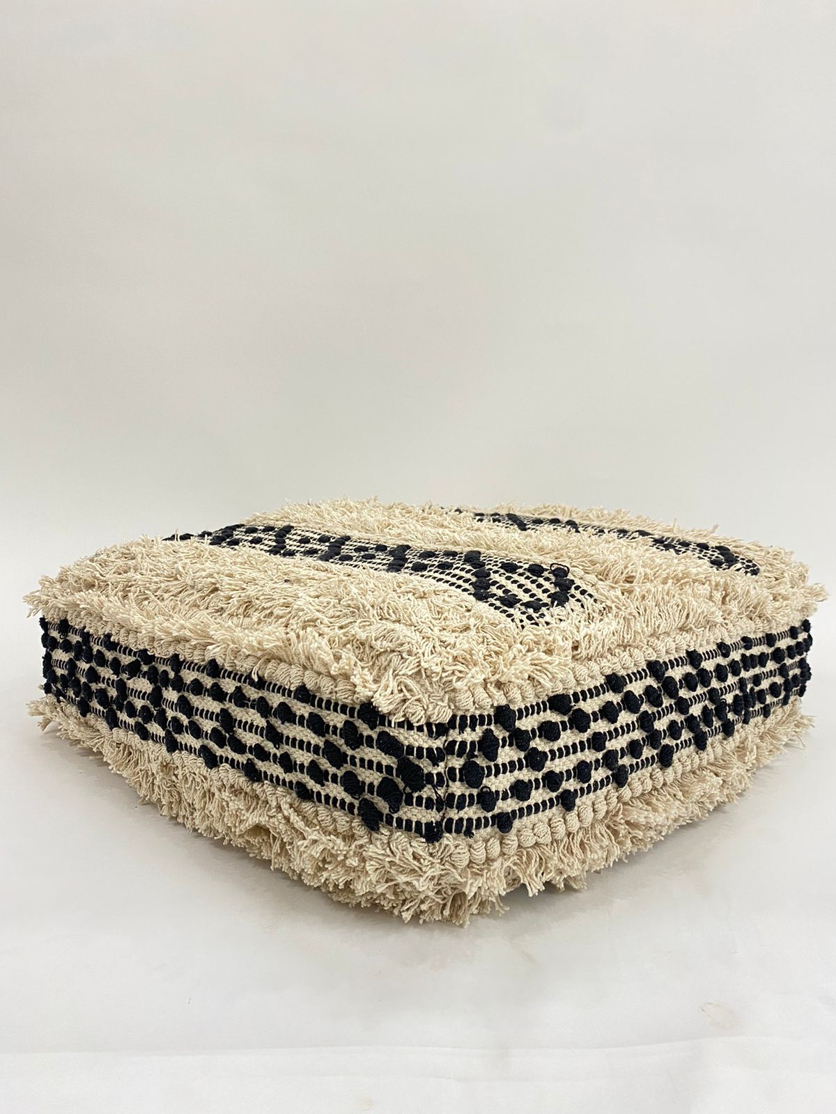 Monochrome Loom Pouf