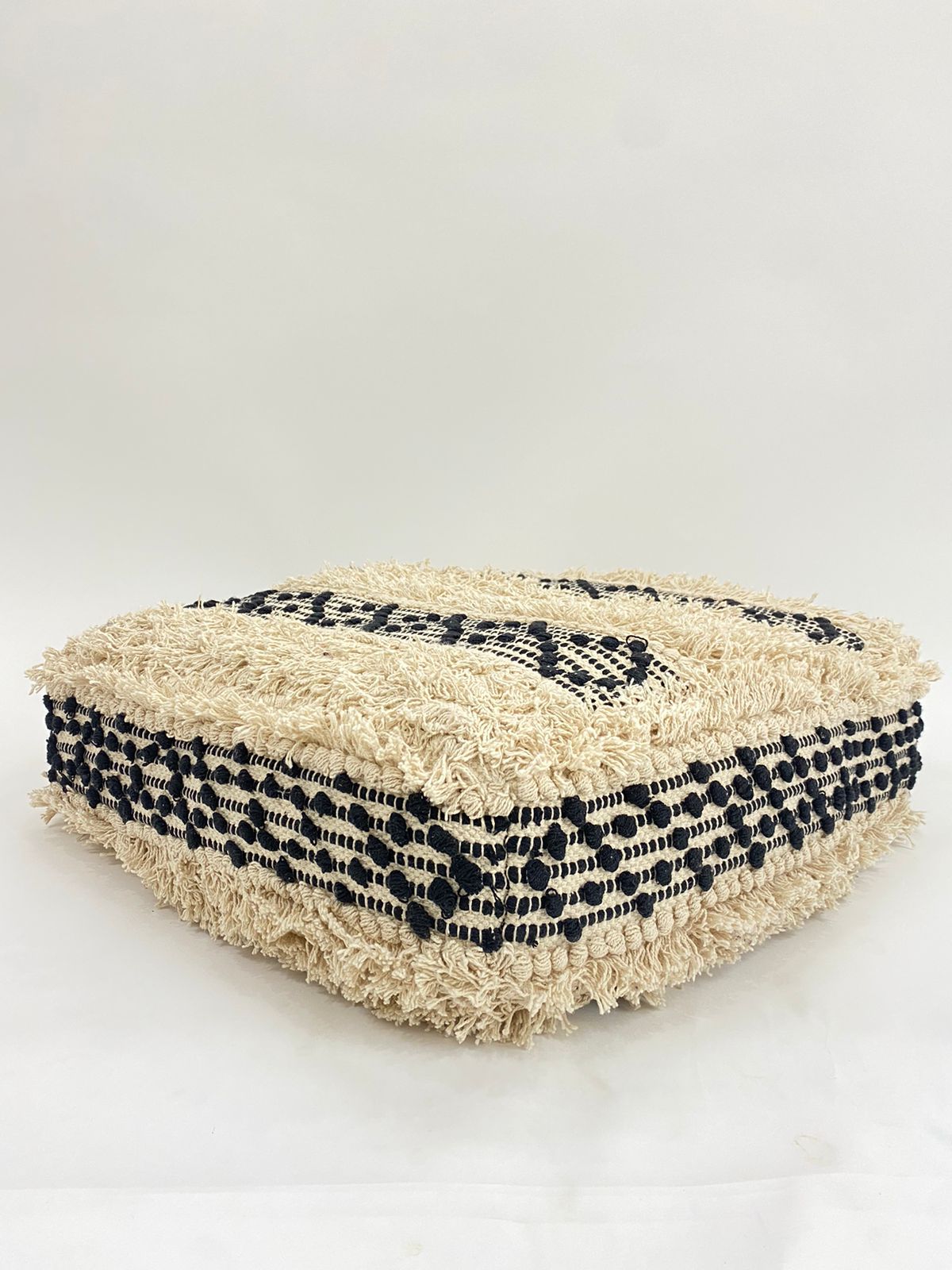 Monochrome Loom Pouf