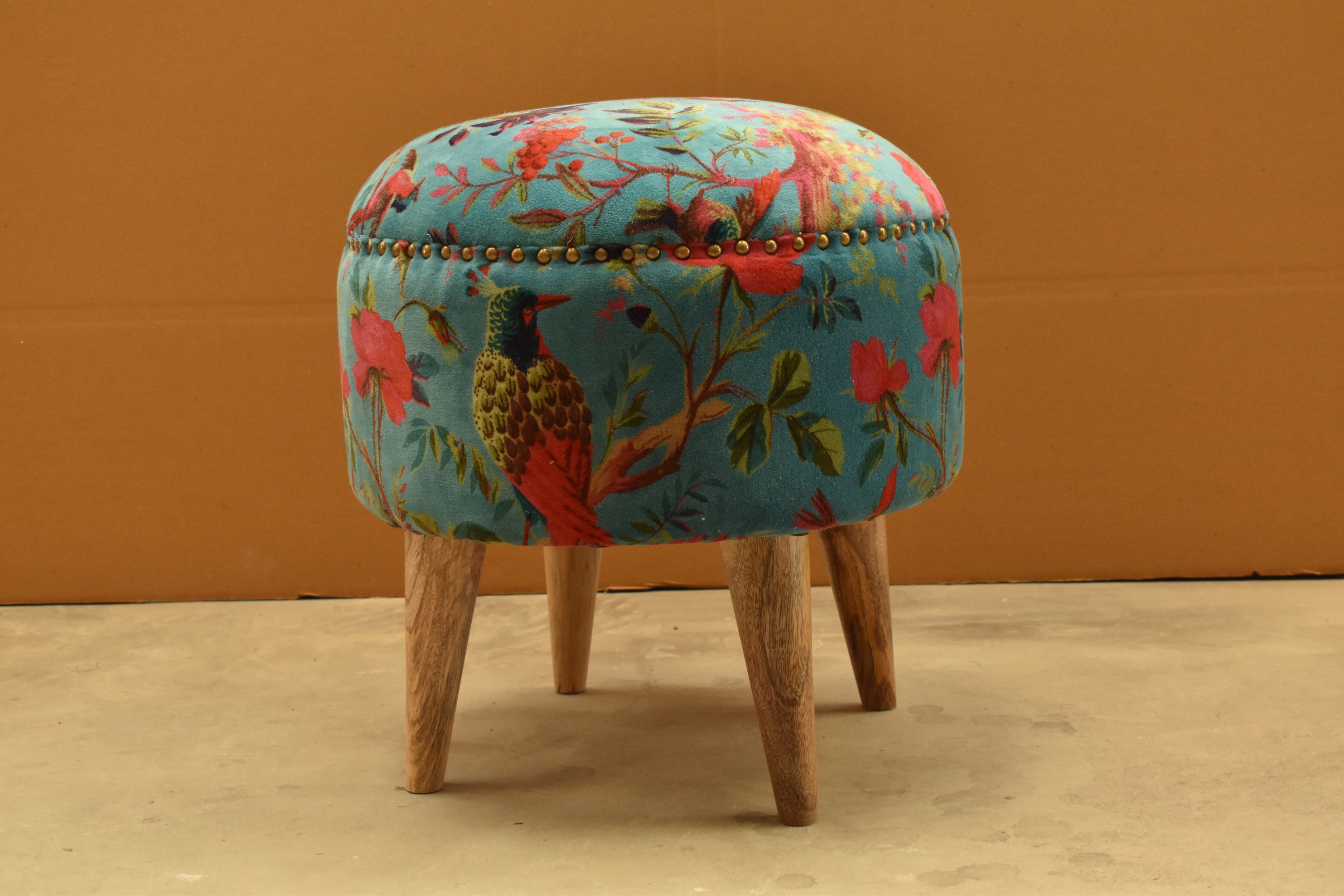 Paradise Blue Bloom Stool