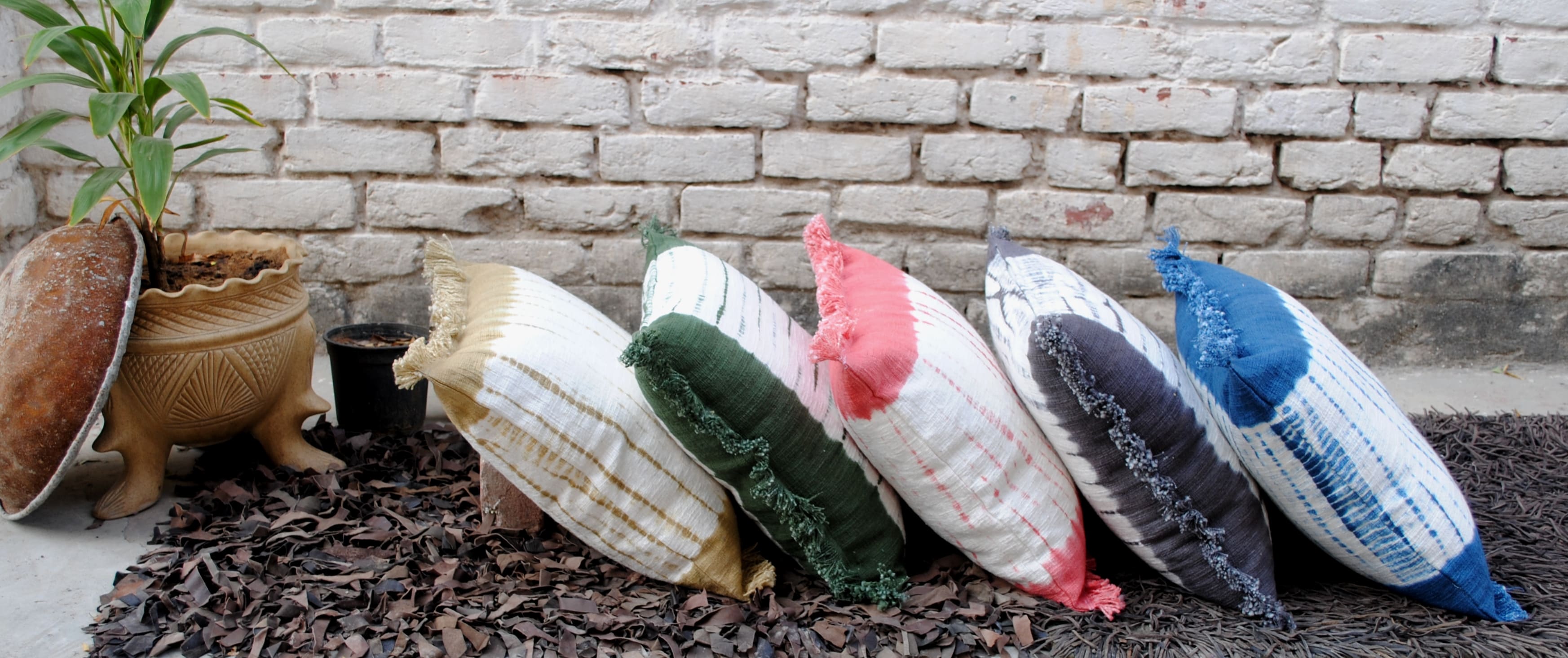 Boho Tie-Dye Stripes Cushion cover