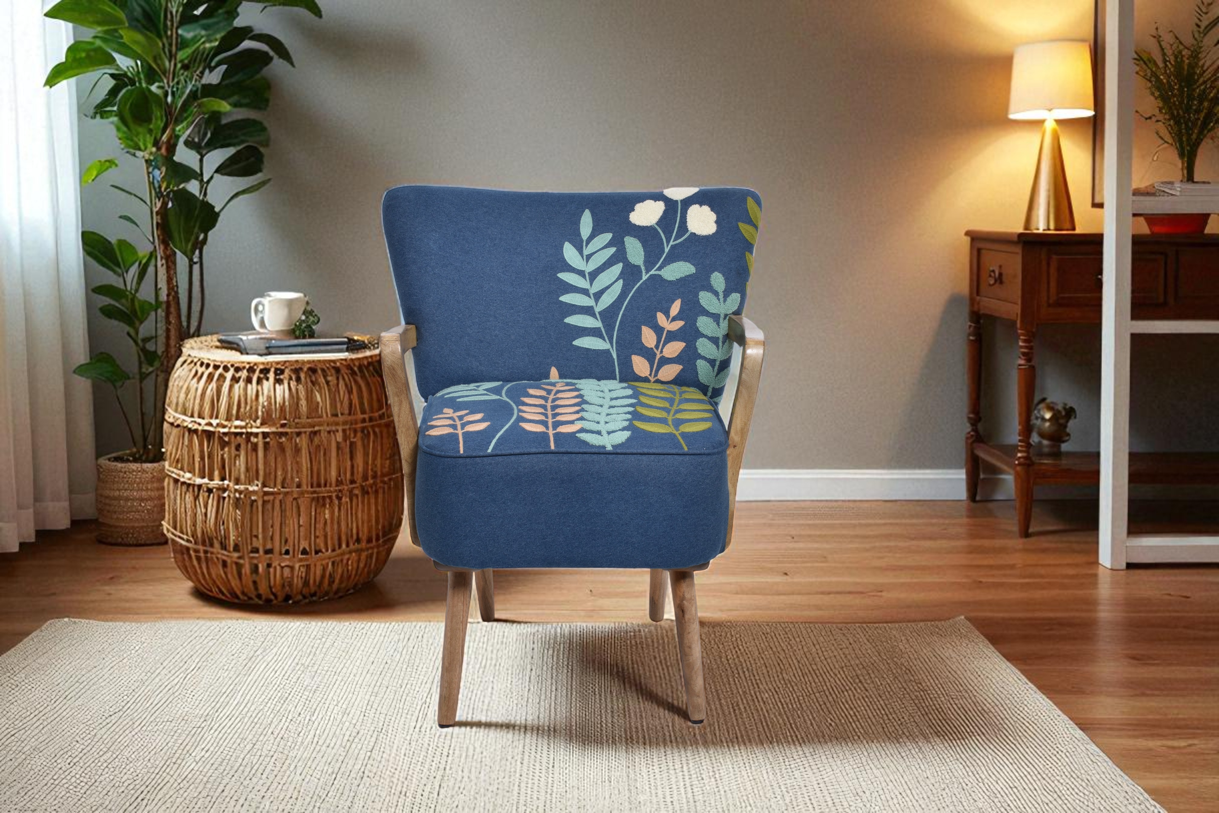 Botanic Denim Accent Chair