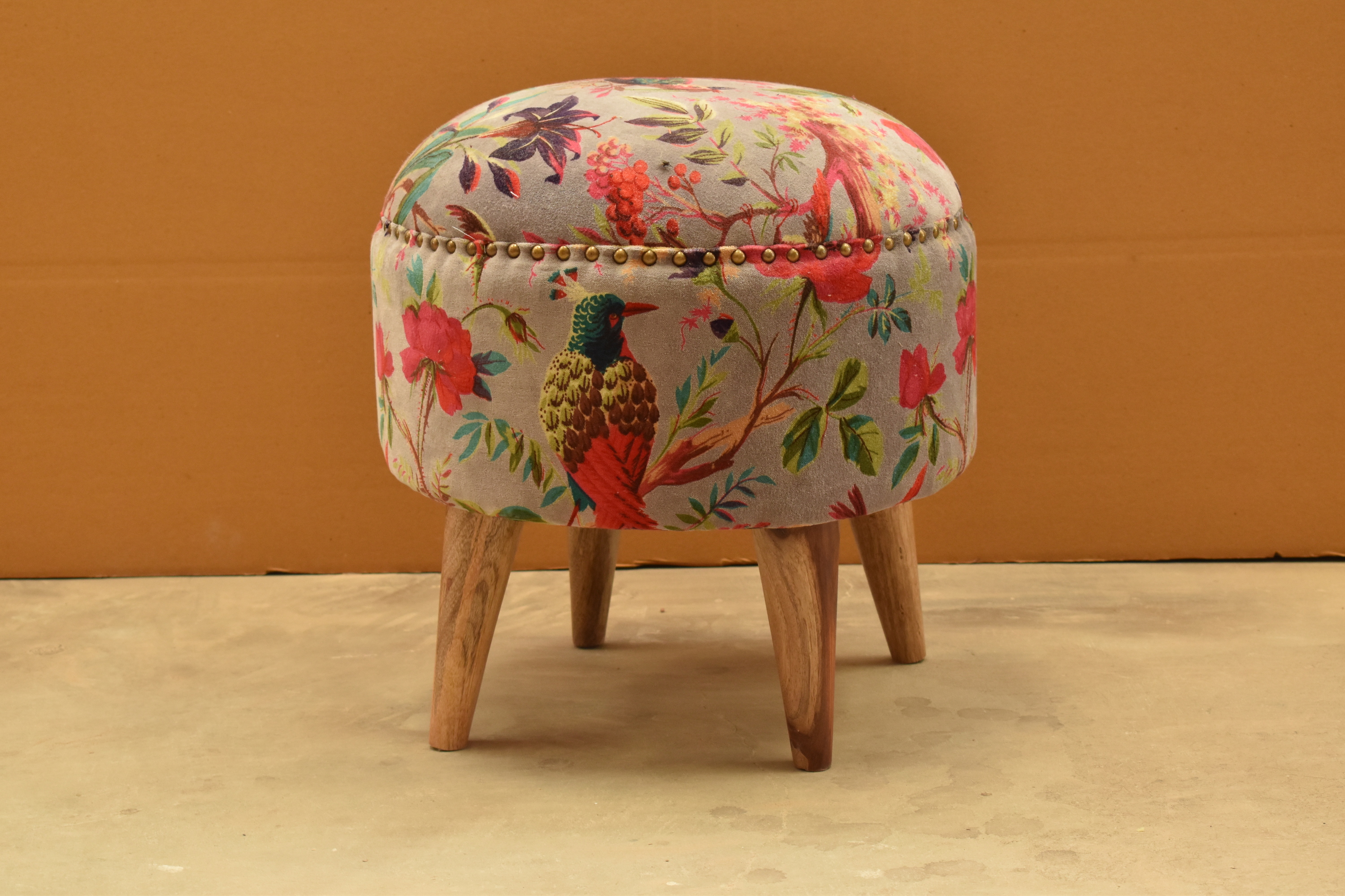 Paradise Grey Bloom Stool