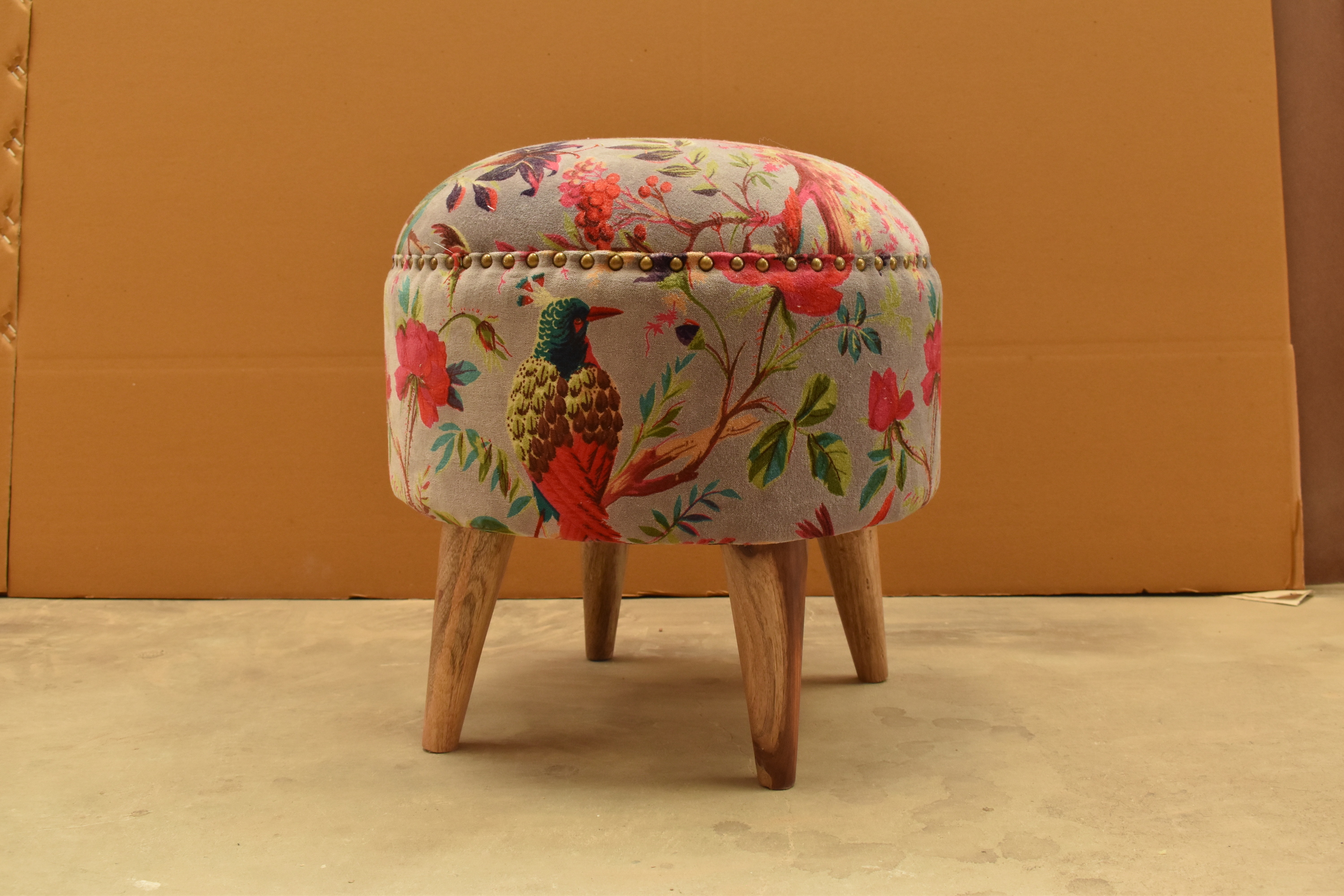 Paradise Grey Bloom Stool