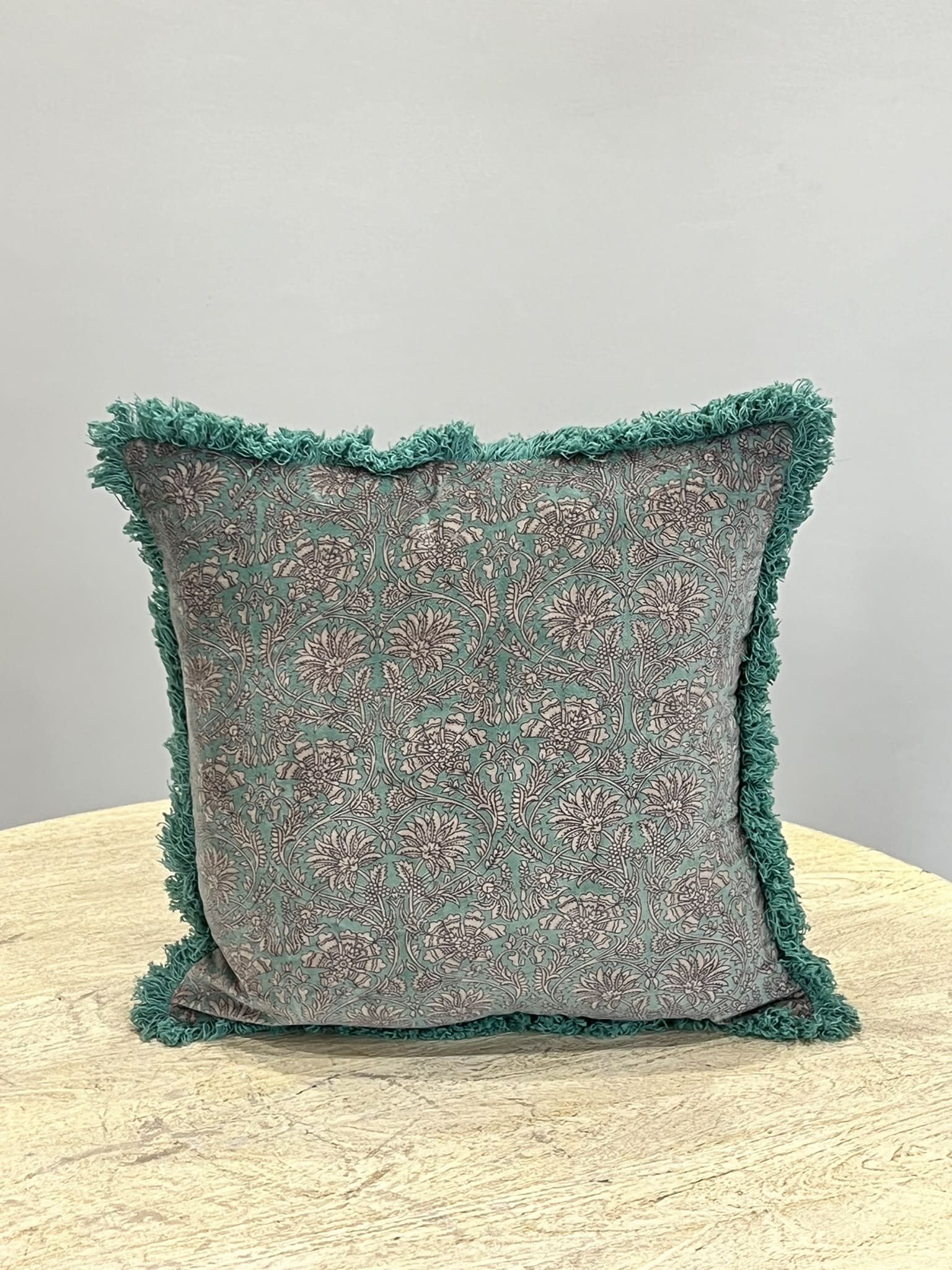Green Palm Mandrin Floral Cushion Cover