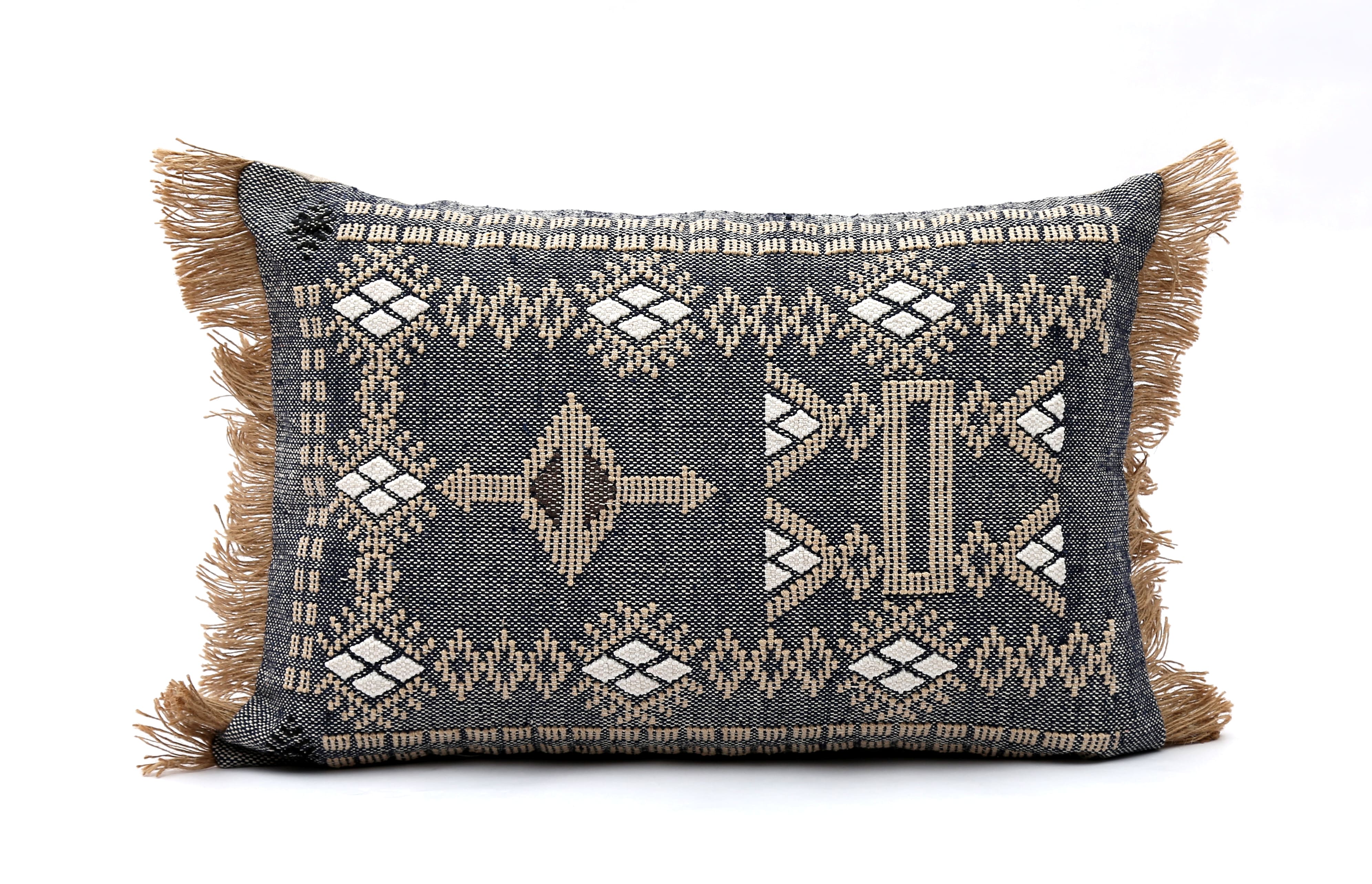 DARK GREY HAND WOVEN CUSHION COVER
