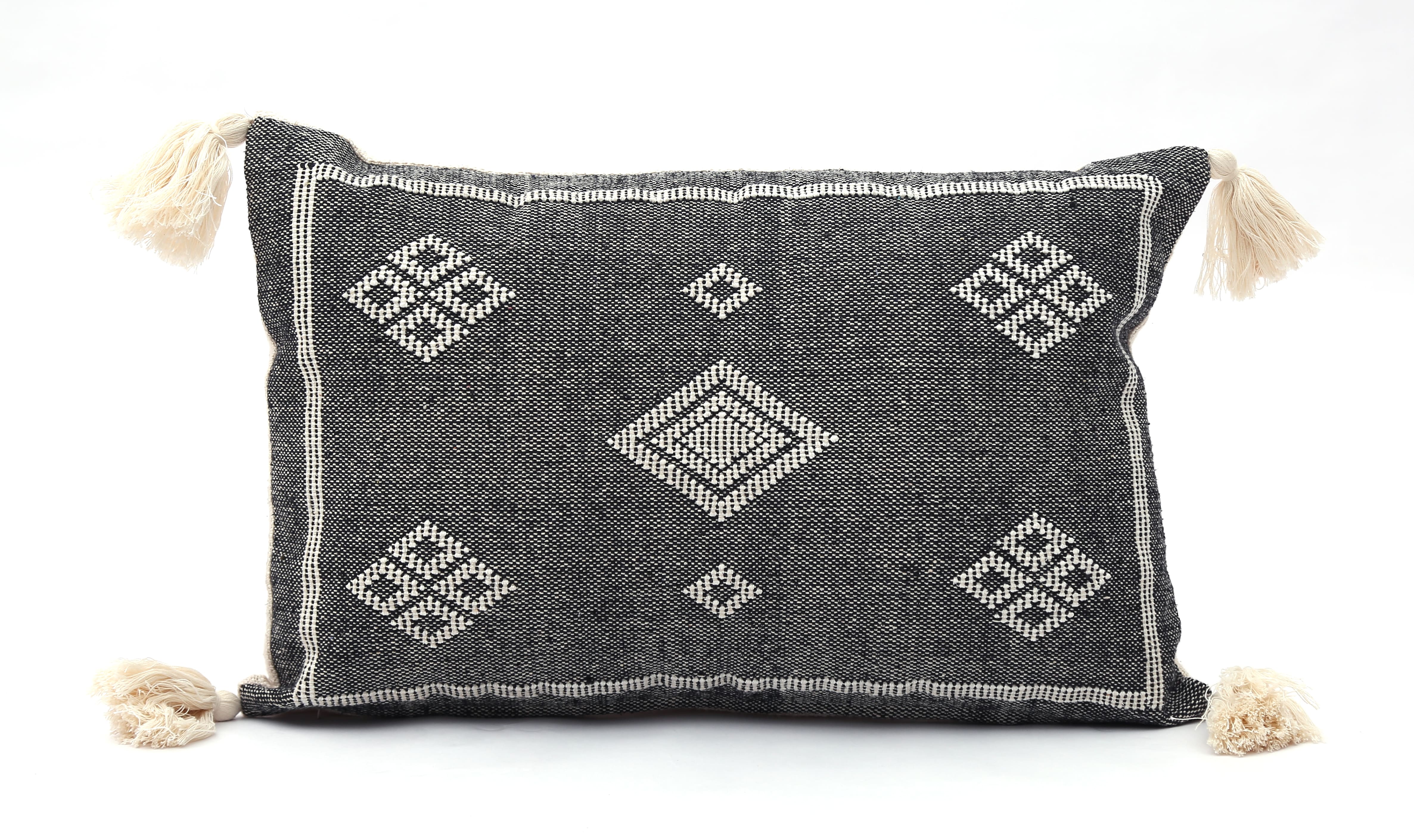 GREY HAND-WOVEN CUSHION