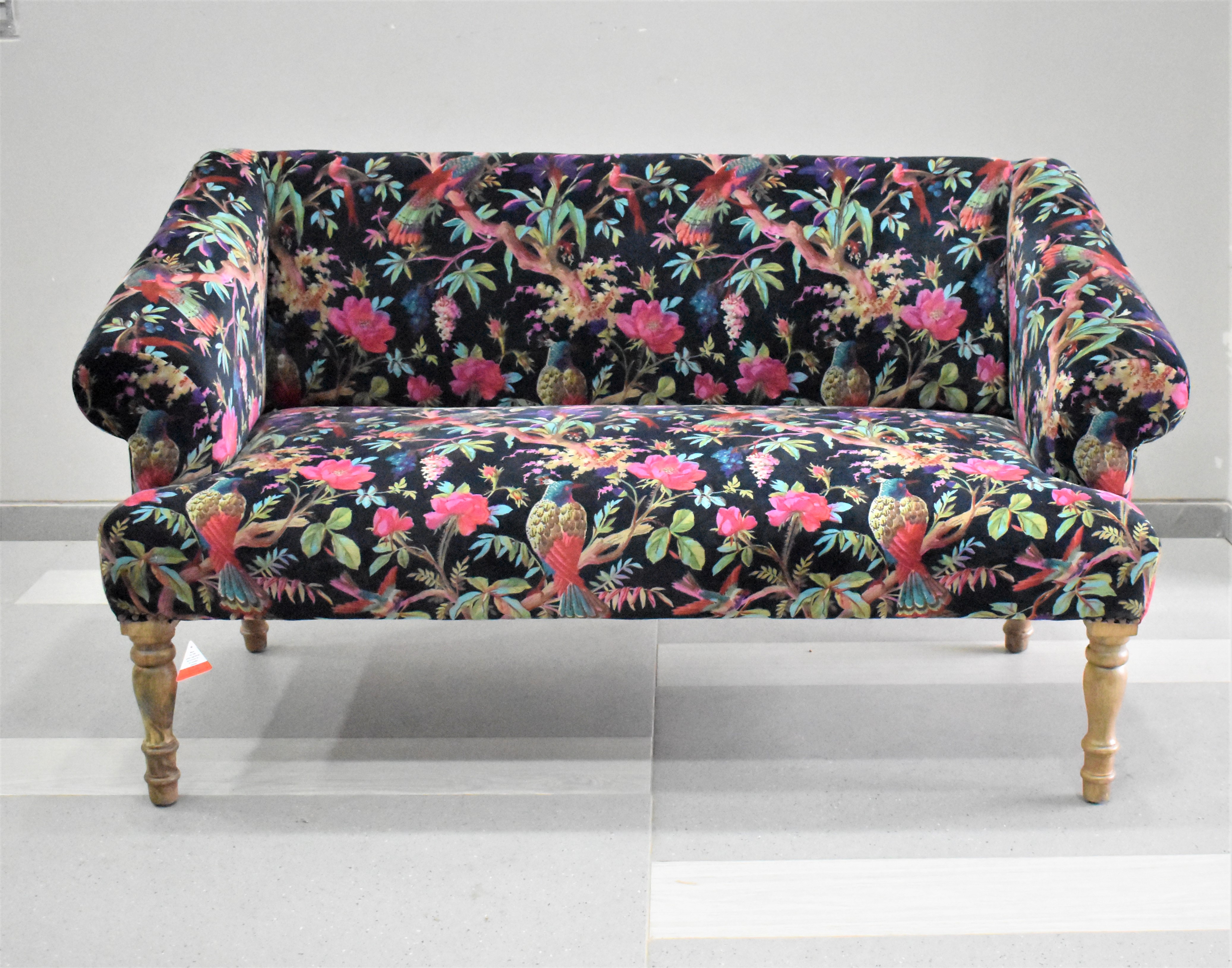 Floral Paradise Sofa – Black Edition